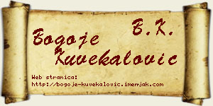 Bogoje Kuvekalović vizit kartica